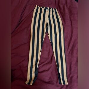 Peach and black striped leggings